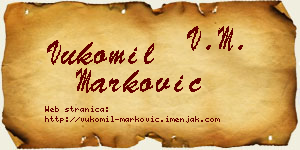 Vukomil Marković vizit kartica